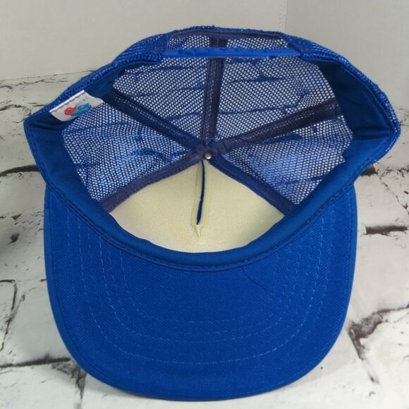 Baader Blue Vintage Snapback Trucker Hat Foam Front Ball Cap - Picture 6 of 7